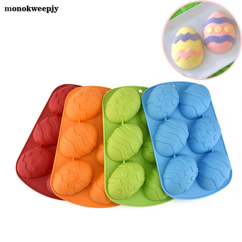 

6/10/12 Cavity Easter Eggs Silicone Handmade Soap Mold Chocolate Mold Cakes Baking Tray Random Color