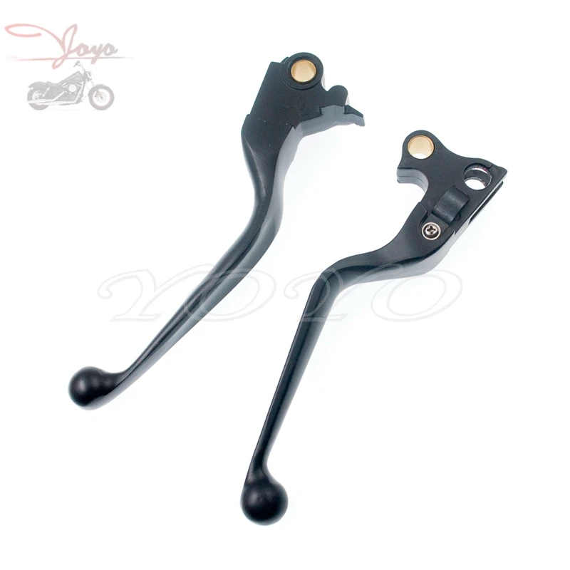 Black Aluminum Brake Clutch Hand Levers Set For Harley Dyna Wide Glide