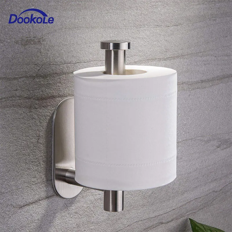 

Toilet Paper Holder Self Adhesive, Adhesive Toilet Roll Holder no Drilling for Bathroom Stainless Steel Brushed