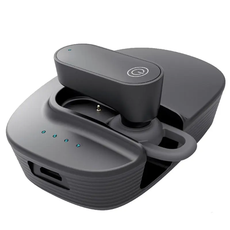 

Car Bluetooth 5.0 Earphone Handsfree Earphone Music Headset Car Solar Bluetooth Headset Mini with Charging Compartment