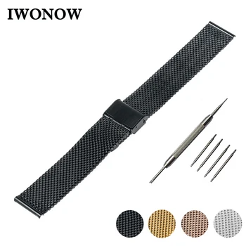 

Milanese Stainless Steel Watch Band 22mm for Moto 360 2 46mm 2015 Hook Buckle Strap Wrist Belt Bracelet + Tool + Spring Bar