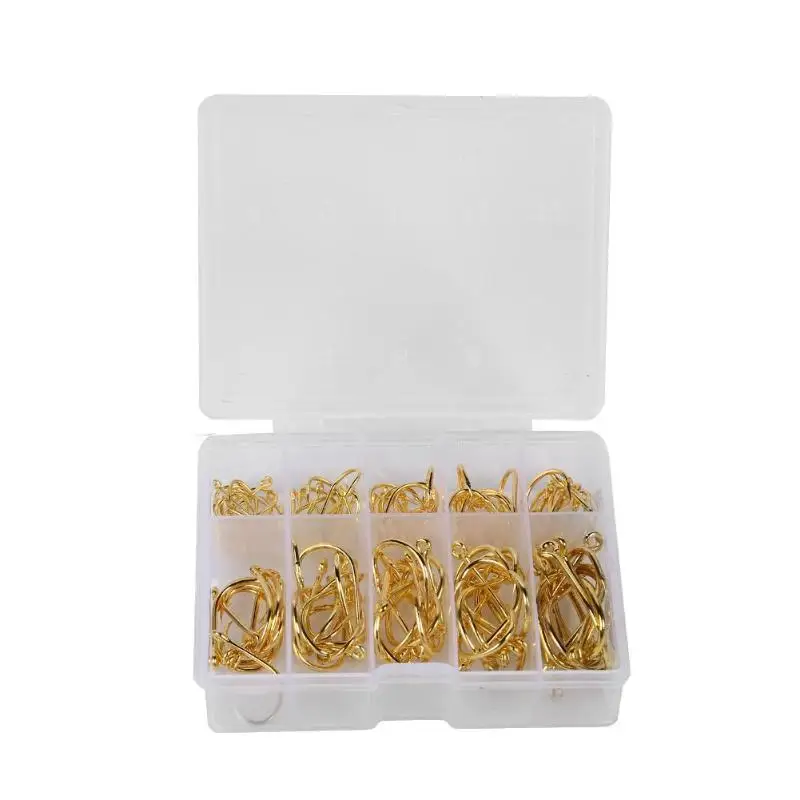 100pcs/box High Carbon Steel Fish Hooks Barbed Hooks High Efficiency Sharp Fly Fish Hooks Worm Pond Fishing Bait Holder Jig Hole - Цвет: 01