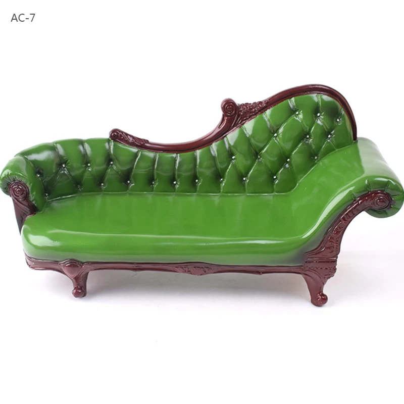 

KUMIK AC-7 Model Toys 1/6 Scale Green Long Armchair PVC Double Man Chair Couch Fit 12" Action Figure Scene Accessories