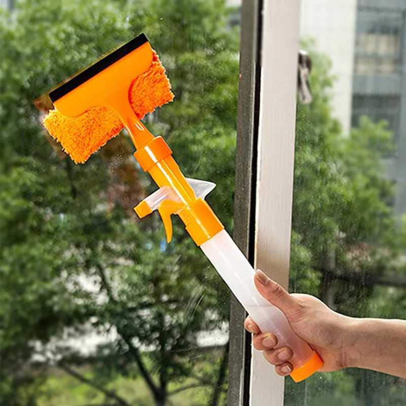 

Multifunction Water Spray Window Cleaning Cleaner Brush Double Sided Washing Window Squeegee Glass Scrubber Cleaning Tools