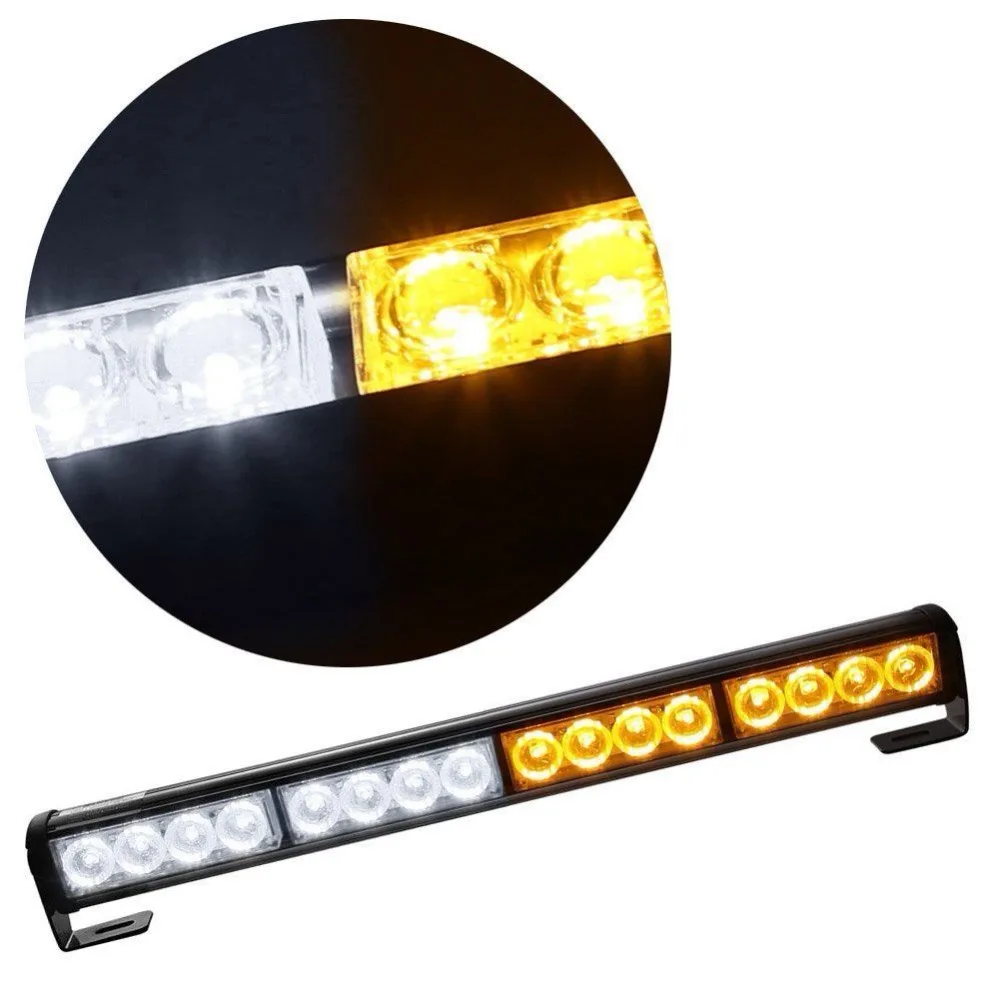 12 V 18 ''16LED желтый и белый аварийный маячок со строб эффектом мигающая подсветка лампы