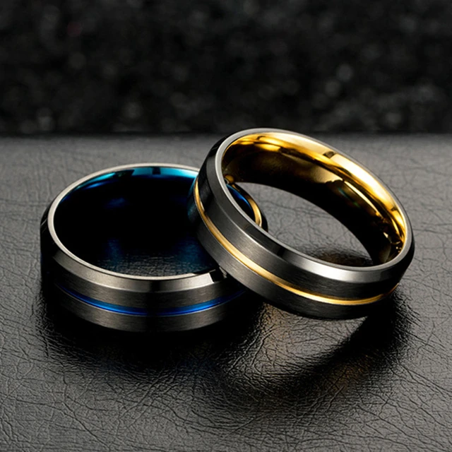 Faceted Black Tungsten Men's Ring | Vansweden Jewelers