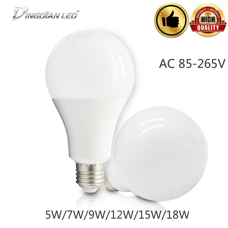 

DINGDIAN LED Bulb Energy Saving Light Bulb 85-265V Bedroom Living Room LED Modern Bulb 5W/7W/9W/12W/15W/18W Cold/Warm White Lamp