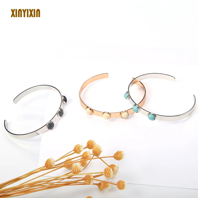 

Elegant Gold White Rhinestone Cuff Bangle for Women Men Colorful Blue Opal Bangle Bracelet Fashion Jewelry Party Prom Gift New