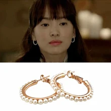 R.A высокое качество Имитация жемчужные серьги-кольца модные женские подарочные серьги