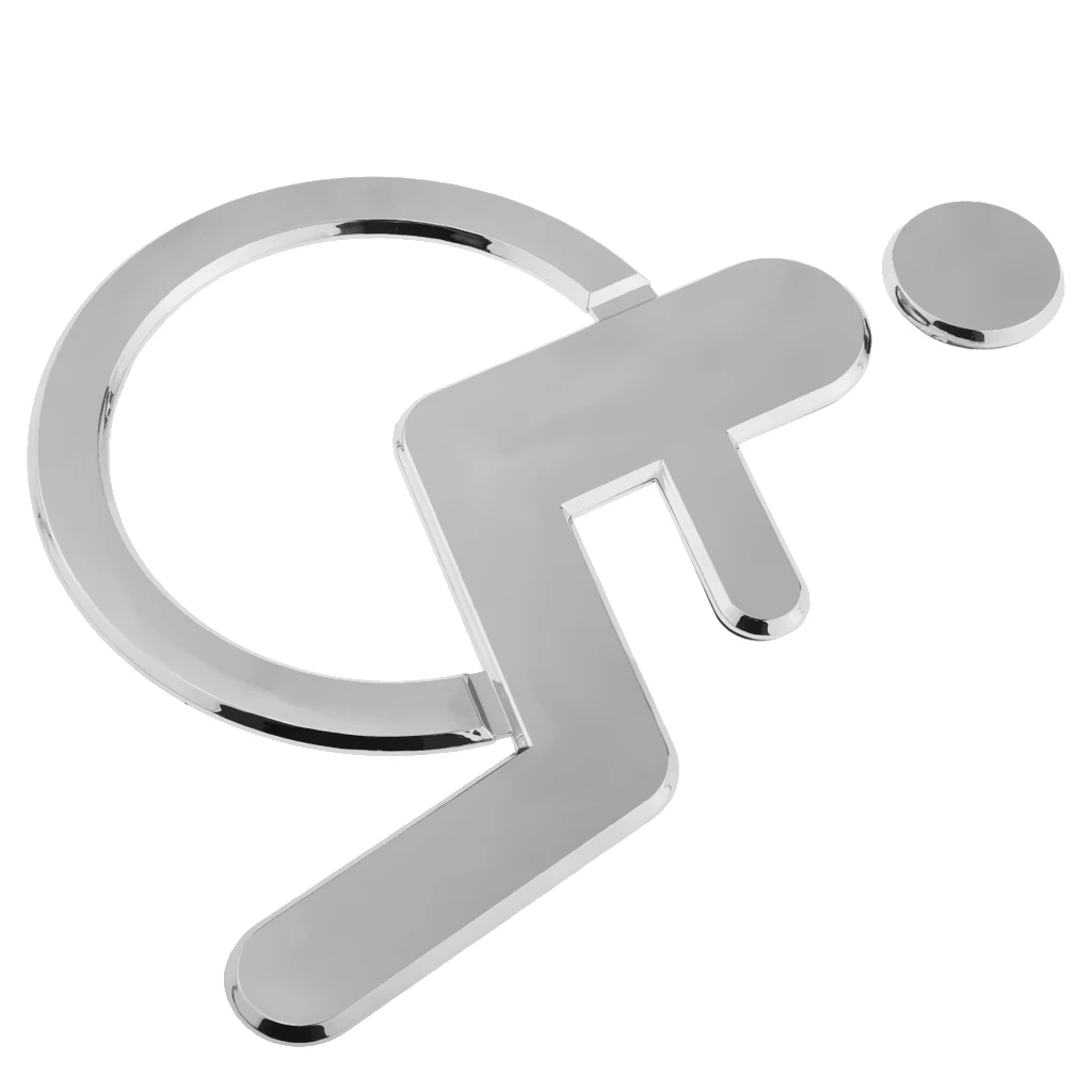 3D Acrylic Wheelchair Sign Disabled Symbol Toilet Mirrored Surface Door Sticker Wall Sign Plaque