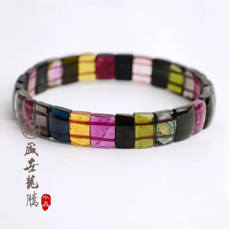 

Natural brazil tourmaline hand row tourmaline cards Women stone tourmaline bracelets red