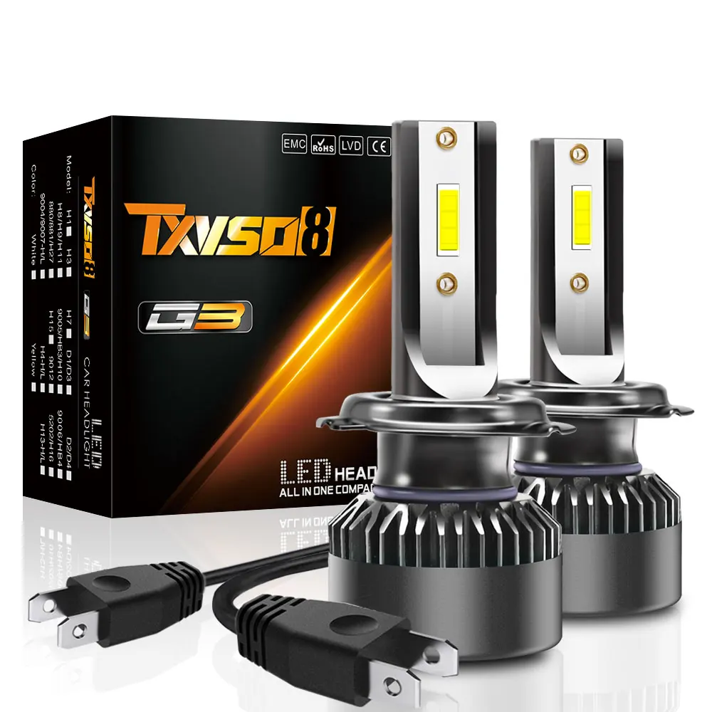 

TXVSO8 Super Bright Car Headlights H7 LED H4 led H1 H8 H11 HB3 9005 HB4 9006 Auto Bulb 110W 28000LM Automobiles Headlamp 6000K