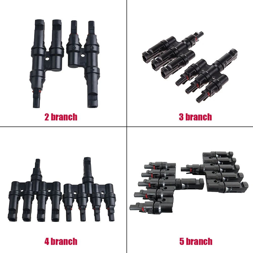 

MC4 1/3/4/5 Y Branch Connectors in Pair MMF+FFM for Parallel Connection Between Solar Panels