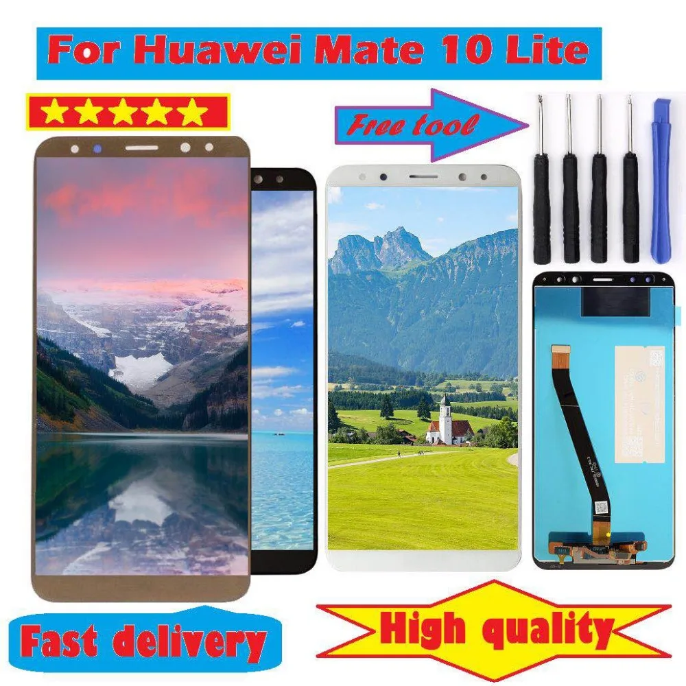 Для HUAWEI mate 10 Lite ЖК-дисплей + сенсорный экран Стекло экрана цифрователя панель в