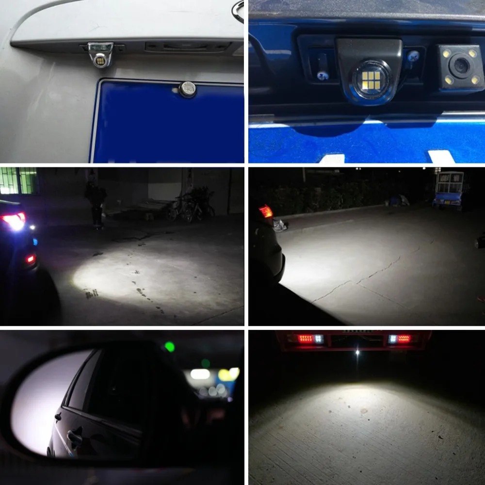 Универсальный Автомобильный задний светильник Canbus внешний резервный светодиодный фонарь для мотоцикла парковочный задний сигнальный светильник 6000K белый авто