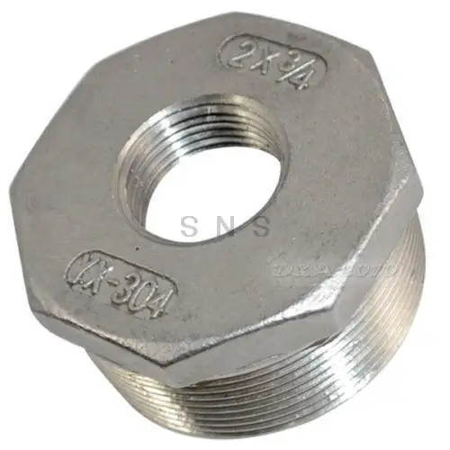 

2" Male x 3/4" Female Thread Reducer Bushing Pipe Fitting SS 304 NPT NEW
