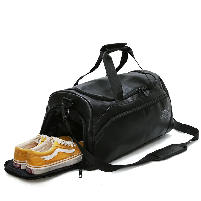 Shoulder Soft Leather Gym Bags Travel Bag for Men Men Sports Fitness Gymtas Duffel Training Luggage Tas Sac De Sport 2019 XA5WD 3