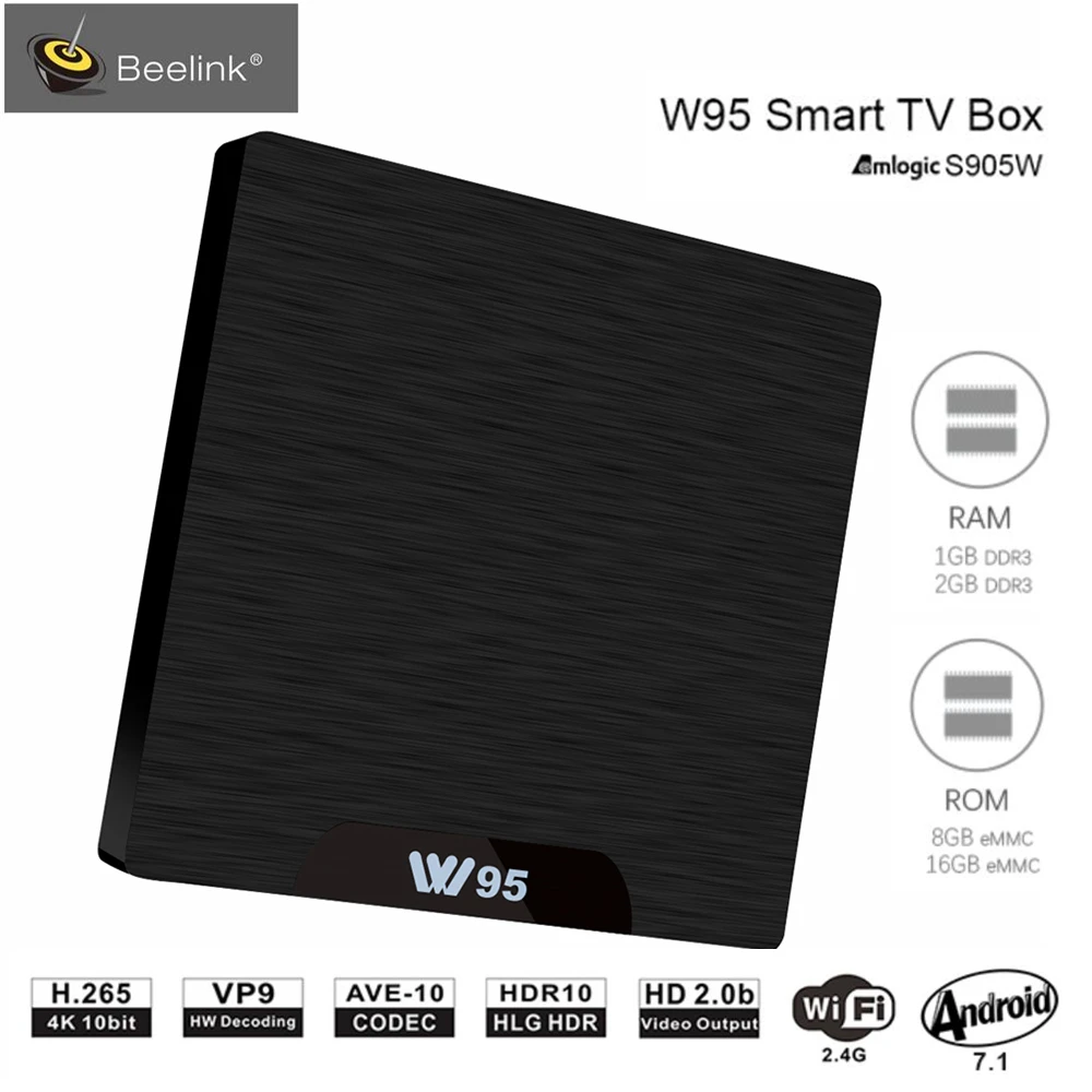 

Beelink W95 TV Box Android 7.1 Amlogic S905W Quad Core 2G RAM 16G ROM Set Top Box 2.4G Wifi HDMI2.0 3D H.265 4K Media Player