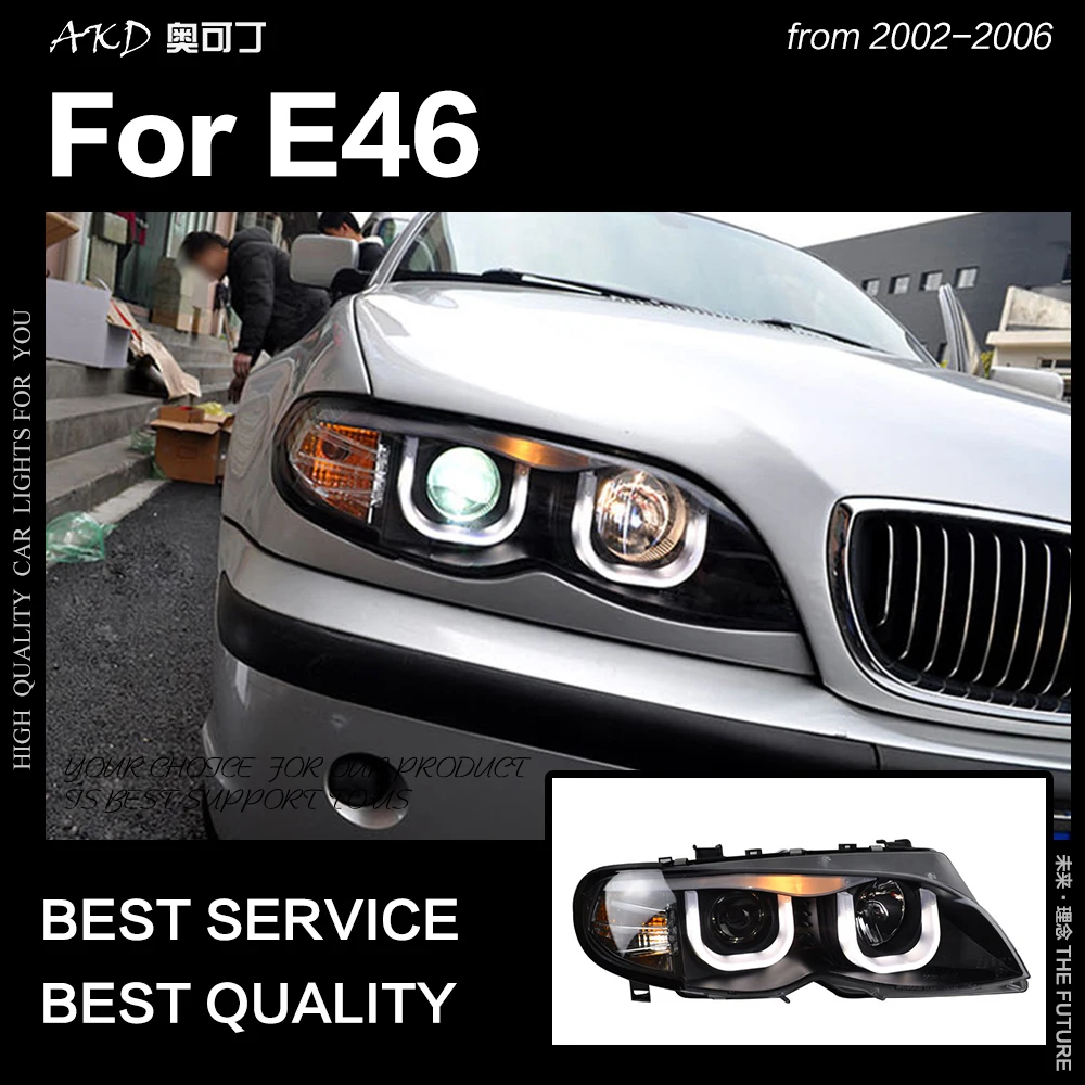 AKD автомобильный Стайлинг для E46 фары 2002-2006 320i 318i 323i 325i фары DRL Hid головной фонарь Ангел глаз биксеноновый луч аксессуары