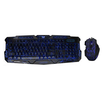 

J60 Gaming Keyboard Mouse Combo Anti-ghosting Adjustable 5500DPI Mouse Colorful Backlit for Desktop Notebook Laptop PC Computer