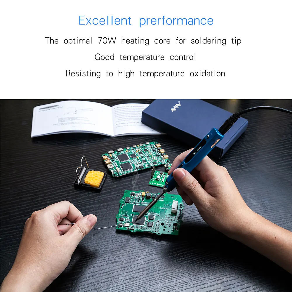 TS100 Mini Portable Smart Programmable Electric Soldering Iron Digital LCD Display Original Replacement Tip High Frequency+GIFT hot stapler plastic