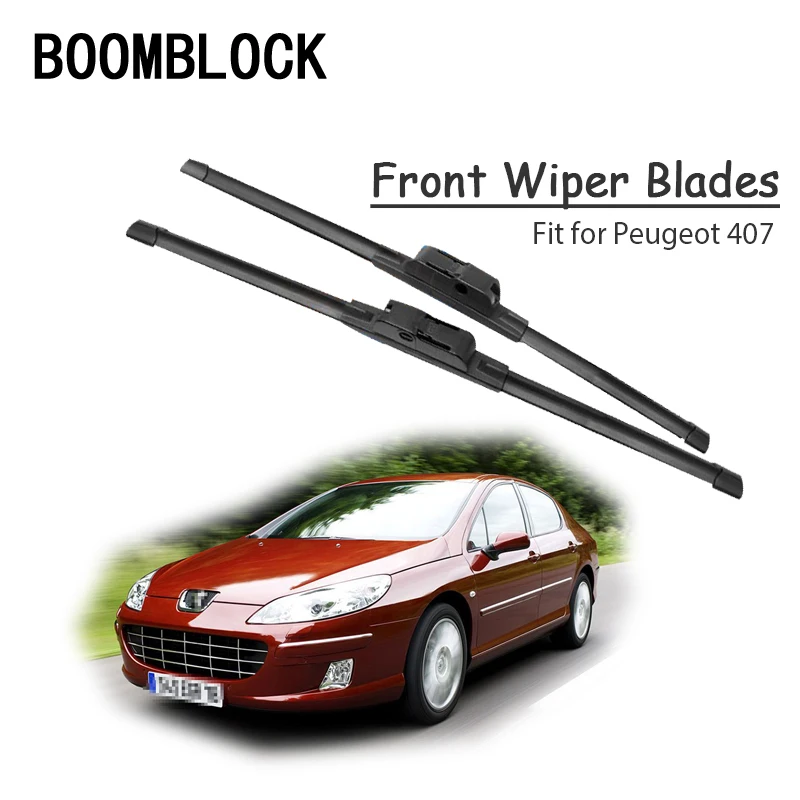 

Auto Car Windshield Soft Rubber Front Wiper Blades Arm Kit For Peugeot 407 2004 2005 2006-08 2009 2010 Rain Brushes Accessories