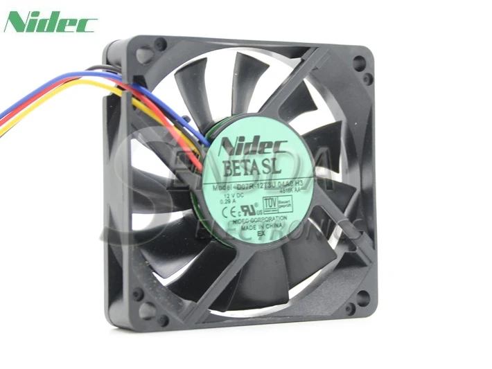 Вентилятор для шасси Nidec 7015 12V 0.29A гидравлический подшипник ШИМ контроль