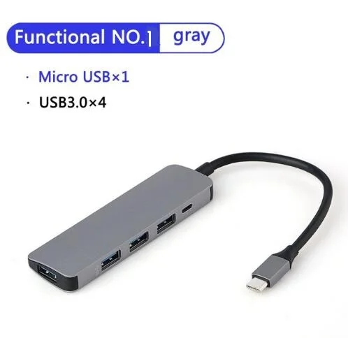 5 в 1 USB C концентратор USB-C-3,0 концентратор HDMI PD Thunderbolt 3 адаптер для samsung Galaxy S9/S8 huawei P20 Pro type C usb-хаб - Цвет: As show