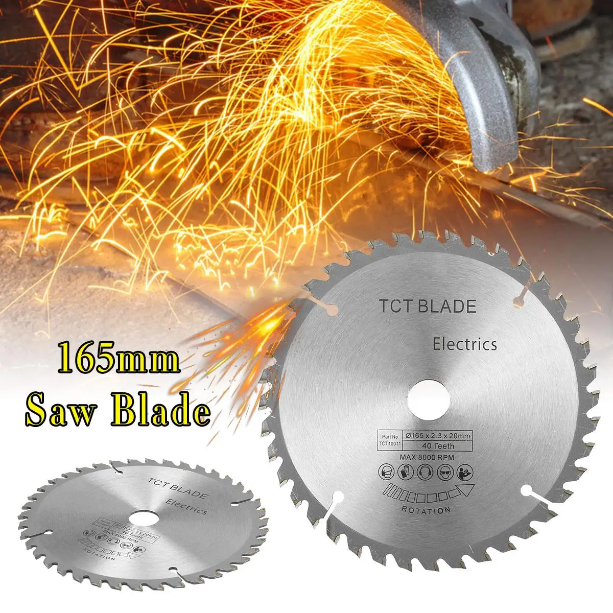 

165mm Circular Saw Blade 40 Teeth Cutting Disc with Reduction Ring High Speed Steel