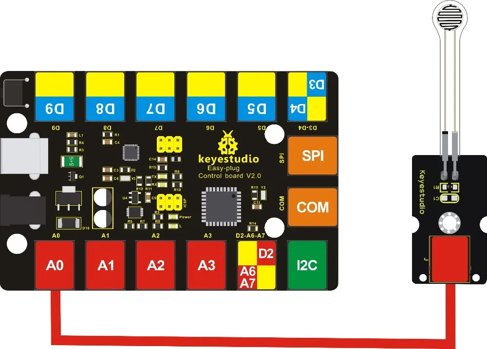 Keyestudio EASY plug Thinfilm Pressure Sensor for Arduino STEM,Easy