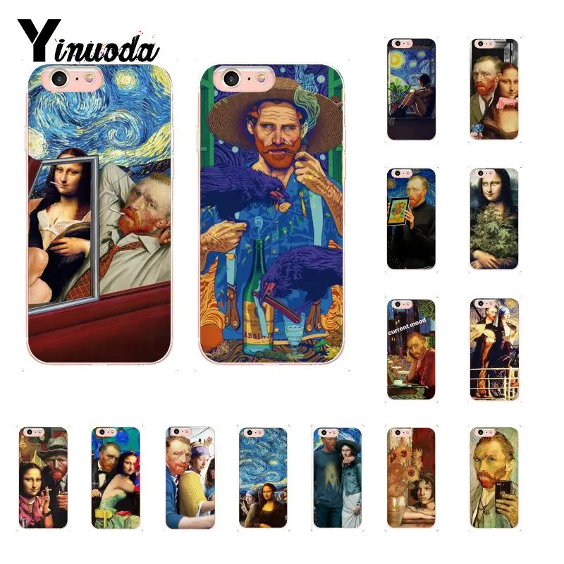 Чехол Yinuoda Van Gogh Mona Lisa прозрачный мягкий чехол для телефона iPhone 8 7 6 6S Plus 5 5S SE XR X XS MAX |