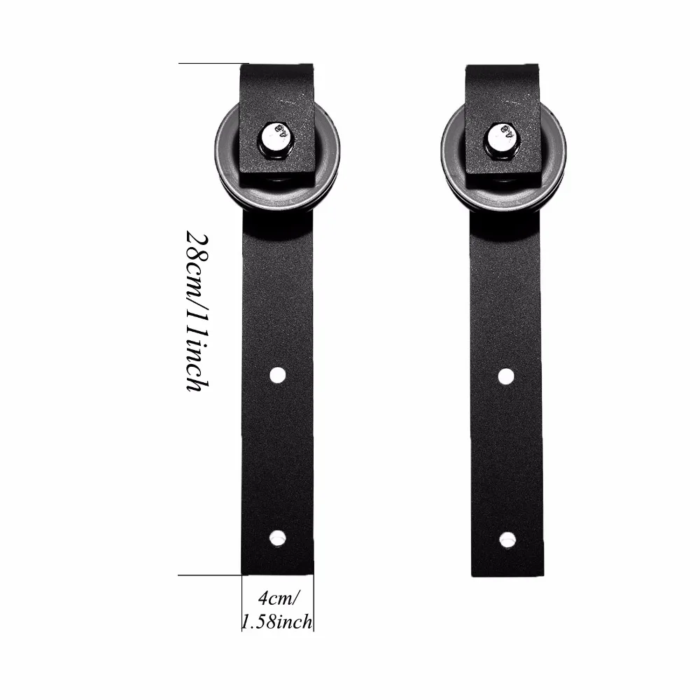LWZH 16FT/18FT/20FT Sliding Barn Door Steel Hardware Kit Sliding Closet Door Hardware Kit J-Shaped Track Rollers for Double Door