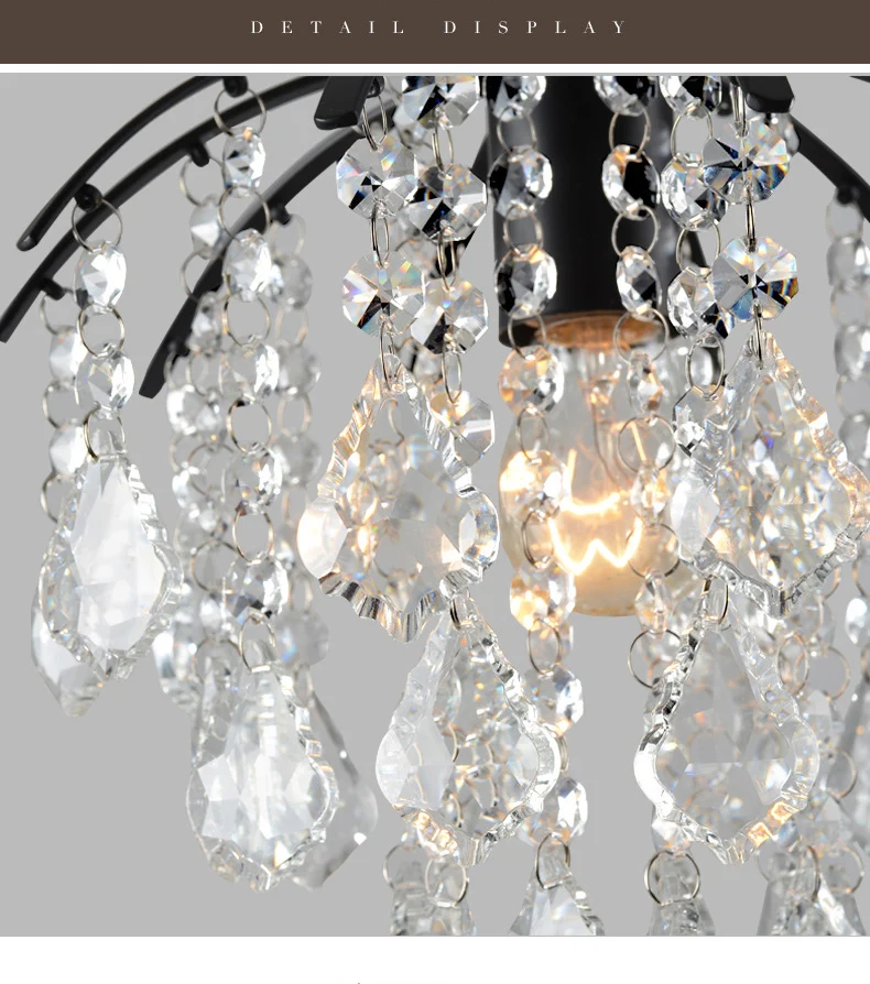 Lustre de Cristal Americano Corredor Varanda Vestiário Criativo Pequeno Lustre Restaurante Estudo Quarto E27 11 Cheap Lustres