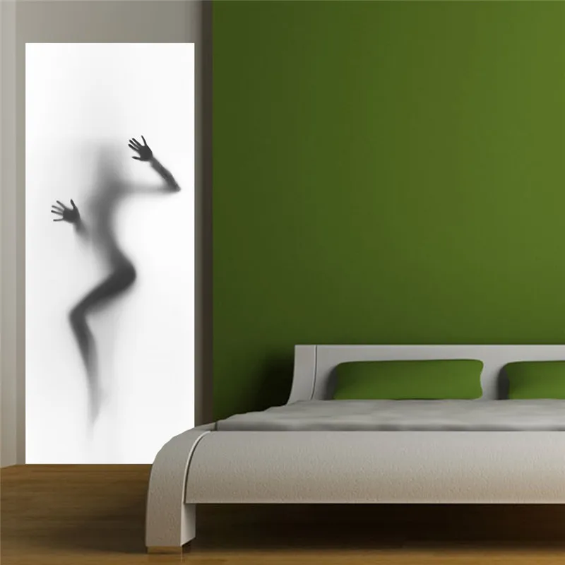 Funlife Beauty Silhouette Wall Decals Bathroom Imitation Door Funlife Beauty Silhouette Wall Decals Bathroom Imitation Door Sticker Diy Bedroom Home Decor Poster Waterproof In Stickers From