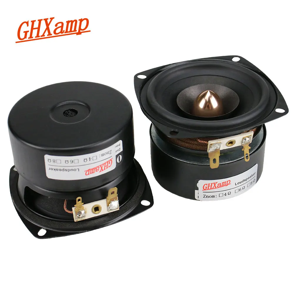 

GHXAMP 3 Inch Full Range Speaker 4ohm 15W Hifi Tweeter MID Bass Loudspeaker Bluetooth Speaker DIY Mid Frequency transparent 2pcs