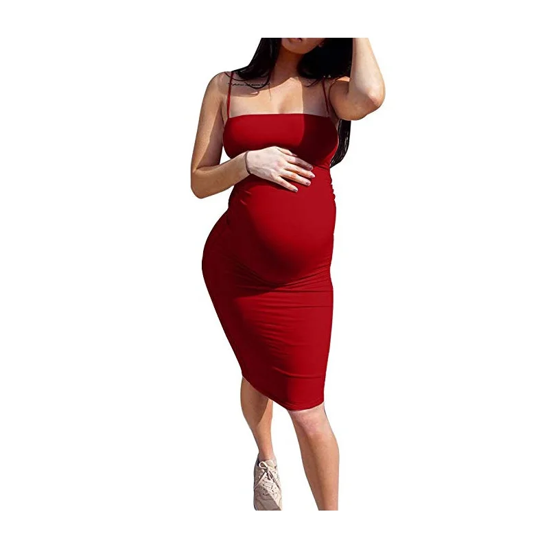 

2019 Summer Fashion Maternity Dress Sleeveless Cotton Blend Solid Dress Comfortable Sundress Pregnancy Daily Dresses