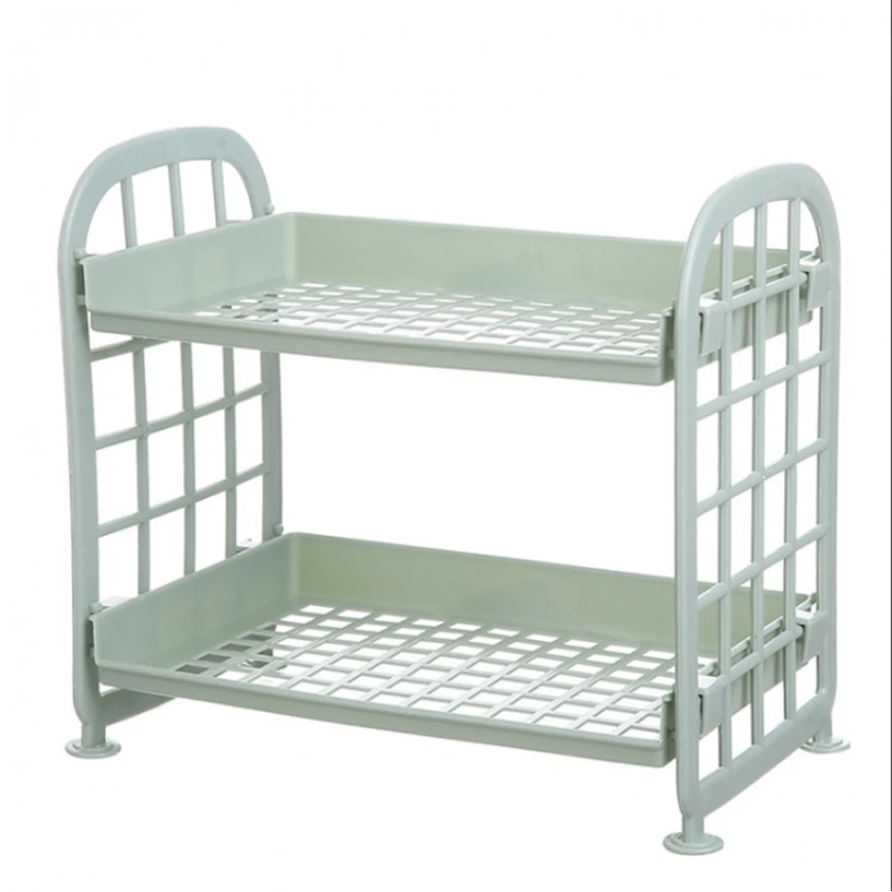 

Detachable 2-layer Shelf Partition Bathroom Kitchen Supplies Bedroom Shelf Plastic Storage Rack Green Purple Organizer Shelves