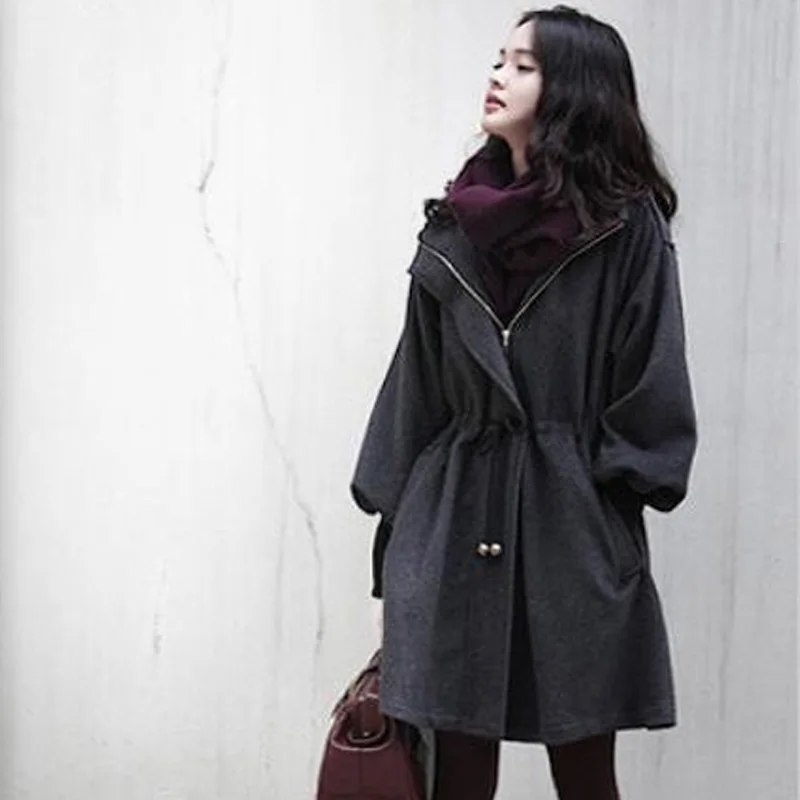 

abrigos mujer invierno 2019 plus size winter/spring new women woolen coat windbreaker jacket Slim female wool Trench coats