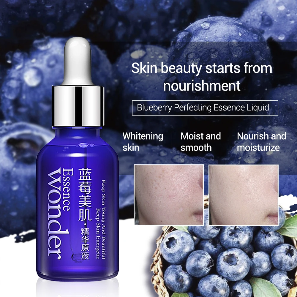 Bioaqua Blueberry Hyaluronic Serum Acid Liquid Skin Care Anti Wrinkle Collagen Essence Face Care Whitening Moisturizing Oil