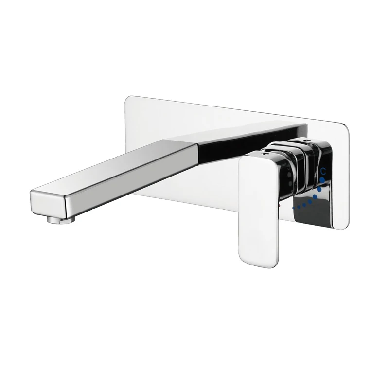 

Wall Concealed Embedded Box Basin Faucet Hot and Cold Bathroom Sink Faucets Chrome Surface Mxer Tap 1013