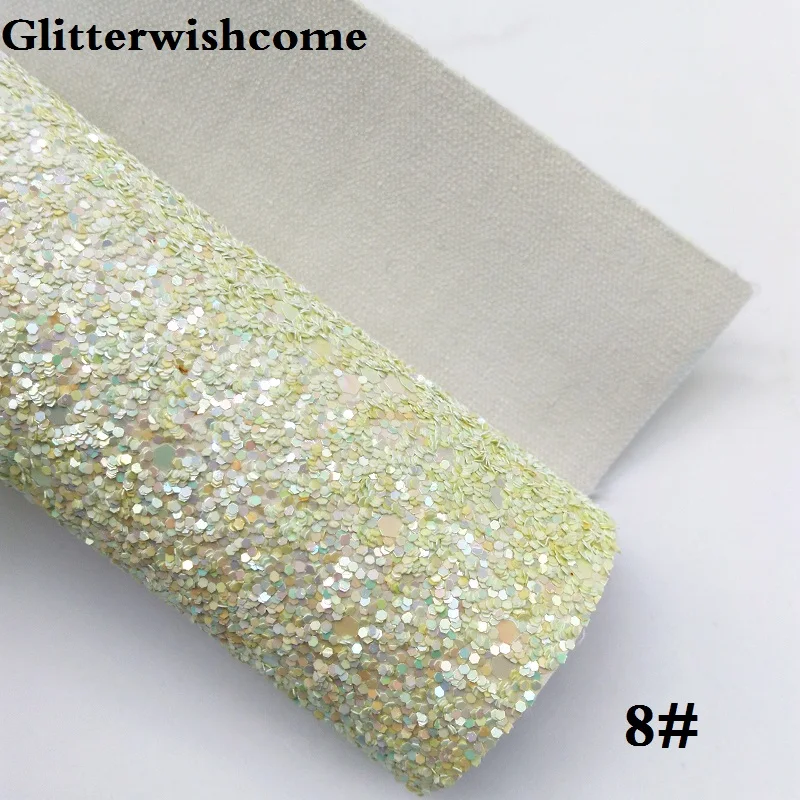 Glitterwishcome 21X29 см A4 размер винил для луков с эффектом блестящей кожи Ткань Винил для луков, GM109A - Цвет: 8