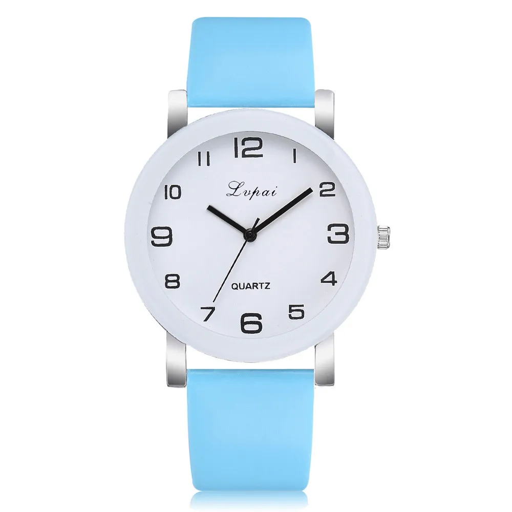 LVPAI женские часы модные простые белые кварцевые наручные часы спортивные с кожаным ремешком повседневные женские часы женские Reloj Mujer Ff - Цвет: Sky Blue