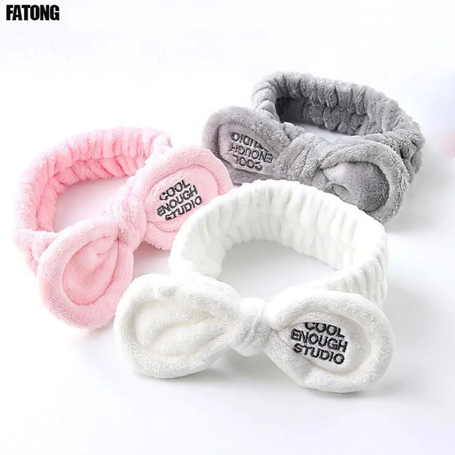 

Computer embroidered letter bow woman's head with smiley face cartoon character student's fashion headdress d018