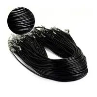 Wholesale 100pc/lot DIY Black Leather Chain Necklace Women Handmade Wax Cord Rope Necklace For DIY Jewelry Making Accessories 1