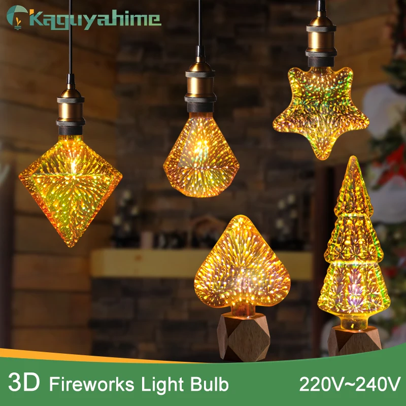 

Kaguyahime NEW 3D Star led bulb Decoration Edison Bulb E27 220v A60 ST64 Star/Heart/Diamond led Lamp christmas party bar Room