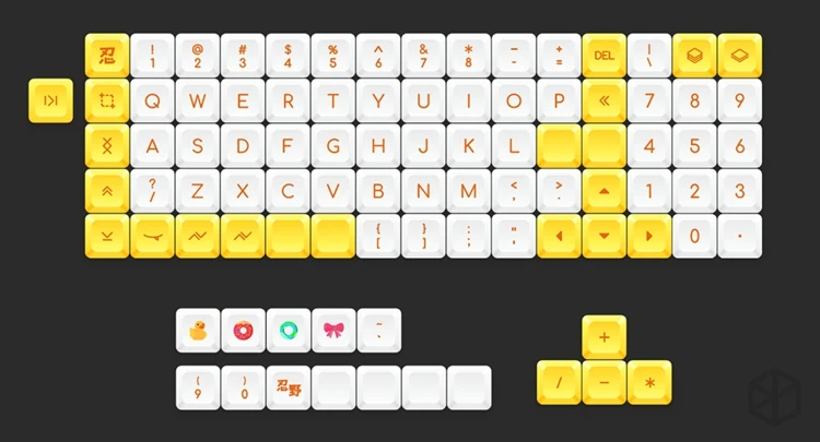 Kpreпаблик маленькая Желтая утка краситель субкровать dsa ПРОФИЛЬ ВИШНЯ профиль краситель Sub Keycap PBT для xd75 am re planck preonic - Цвет: LYDuck Set x1