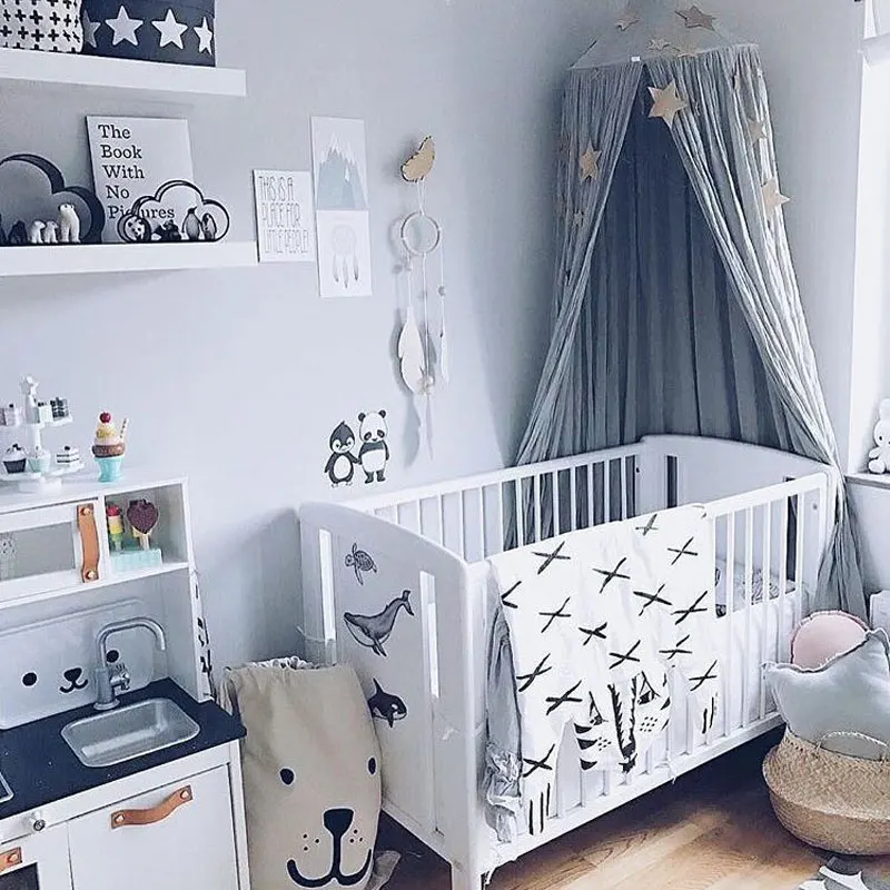 

Baby Children Princess Bed Canopy Bedcover Mosquito Baby Bed Round Net Tent Curtain Kids Room Decor Photography Props