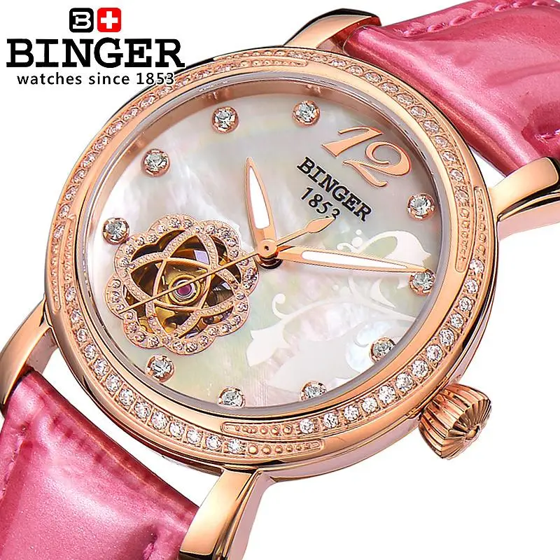 Switzerland Binger Women's watches fashion luxury watch leather strap