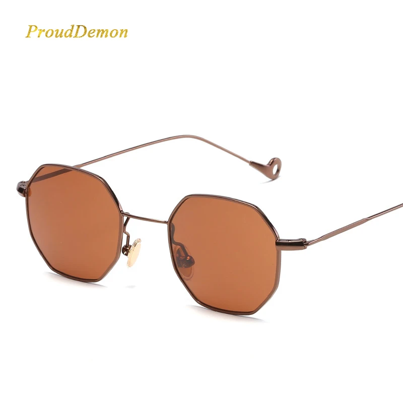 Стимпанк многоугольная форма Солнцезащитные очки для женщин и мужчин винтажные Роскошные брендовые дизайнерские прозрачные линзы солнцезащитные очки шестиугольная металлическая оправа очки