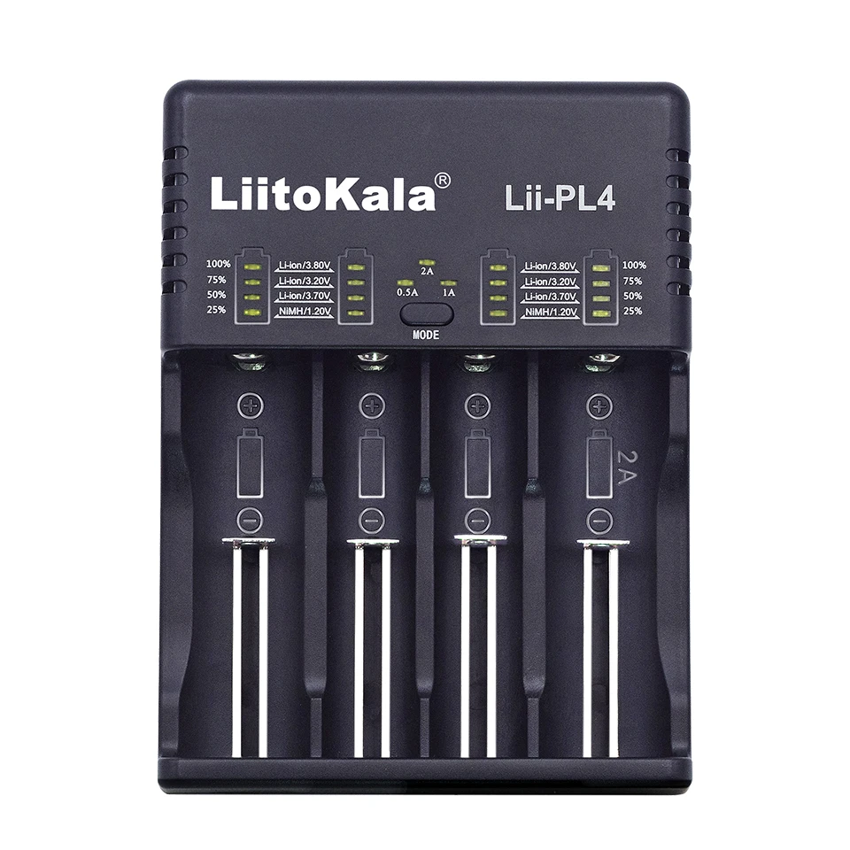 

Liitokala Lii-PL4 402 18650 charger 1.2V 3.7V 3.2V 3.85V AA/AAA 26650 10440 14500 16340 25500 NiMH lithium battery smart charger